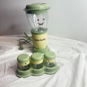 Baby Bullet Baby Food Maker Blender Green Yellow Complete Set